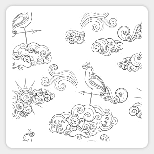 Noncolored Fairytale Weather Forecast Print Sticker